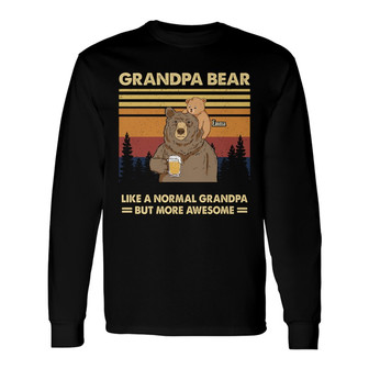 Personalized Papa Bear Long Sleeve Shirt - Thegiftio UK