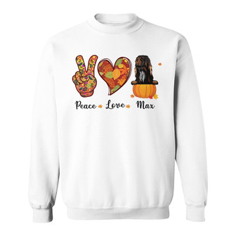 Personalized Peace Love Dog Fall Halloween Sweatshirt - Thegiftio UK