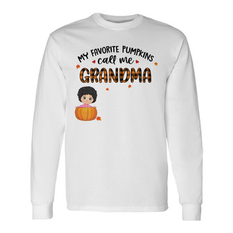 Personalized Pumpkins Grandma Fall Halloween Long Sleeve Shirt - Thegiftio UK