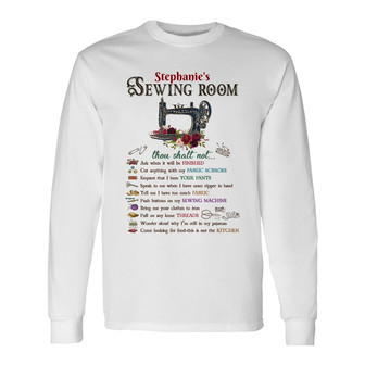Personalized Sewing Room Rules Long Sleeve Shirt - Thegiftio UK