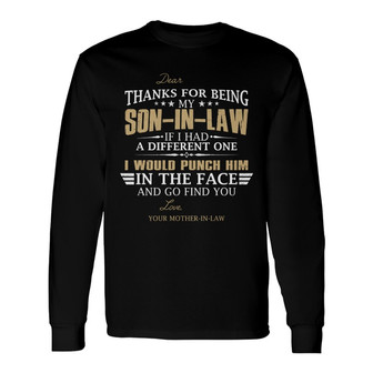 Personalized Son-in-Law Thank You Long Sleeve Shirt - Thegiftio UK