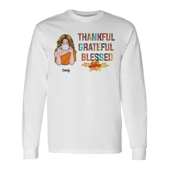 Personalized Thankful Fall Long Sleeve Shirt - Thegiftio UK
