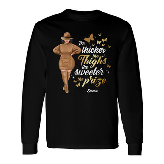 Personalized Thick Thigh Prize Long Sleeve Shirt - Thegiftio UK