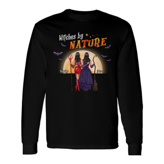 Personalized Witch Friends Fall Halloween Long Sleeve Shirt - Thegiftio UK