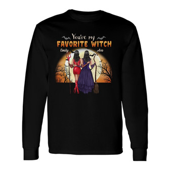 Personalized Witch Friends Fall Halloween Long Sleeve Shirt - Thegiftio UK