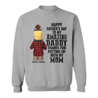 Piggy Back Thanks Dad Personalized Sweatshirt - Thegiftio UK