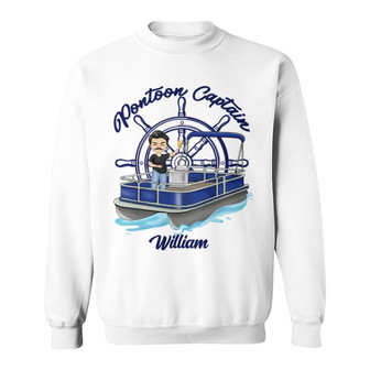 Pontoon Captain Personalized Sweatshirt - Gift for Boat Owners - Thegiftio UK