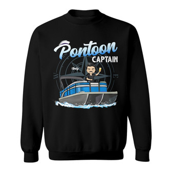 Pontoon Captain Personalized Sweatshirt - Gift for Travelers - Thegiftio UK