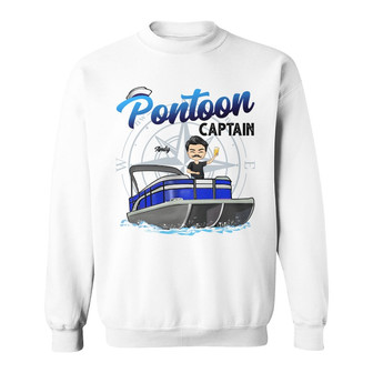 Pontoon Captain Personalized Sweatshirt - Gift for Travelers - Thegiftio UK