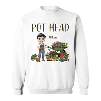 Pot Head Personalized Sweatshirt - Gift for Garden Lovers - Thegiftio UK