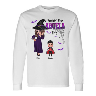 Pretty Grandma Halloween Custom Long Sleeve Shirt - Gift for Grandma - Thegiftio UK