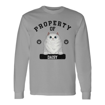 Property Of Cats Personalized Long Sleeve Shirt - Father's Day Gift - Thegiftio UK