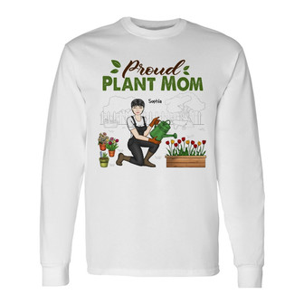 Proud Plant Mom Personalized Long Sleeve Shirt - Garden Lovers Gift - Thegiftio UK