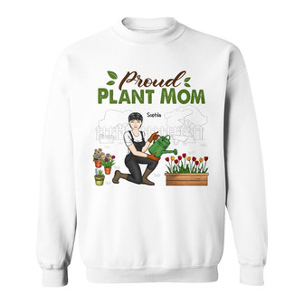 Proud Plant Mom Personalized Sweatshirt - Garden Lovers Gift - Thegiftio UK