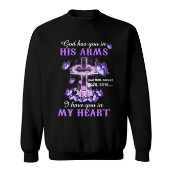 Purple Butterflies Cross Personalized Shirt - Memorial Gift - Thegiftio UK