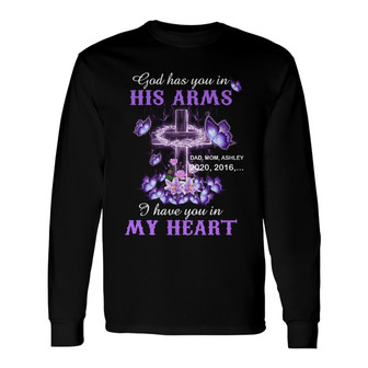 Purple Butterflies Cross Personalized Shirt - Memorial Gift - Thegiftio UK