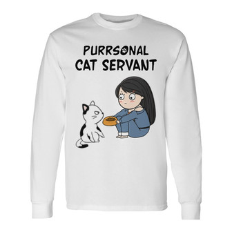 Purrsonal Cat Servant Chibi Girl Custom Long Sleeve Shirt - Cat Lovers - Thegiftio UK