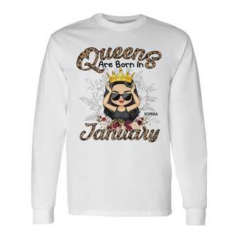 Queens Are Born In August Custom Long Sleeve Shirt - Gift For Women - Thegiftio UK