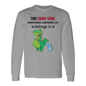 Rawrsome Grandpasaurus Custom Long Sleeve Shirt - Gift for Dad - Thegiftio UK