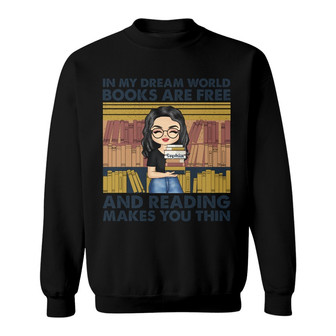 Reading Makes You Thin Chibi Custom Sweatshirt - Thegiftio UK