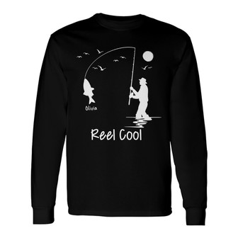 Reel Cool Papa And Kids Custom Long Sleeve Shirt - Father's Day Gift - Thegiftio UK