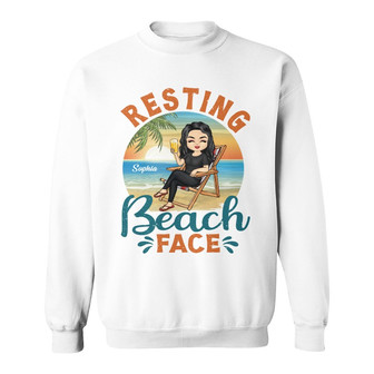 Resting Beach Face Chibi Girl Custom Sweatshirt - Gift for Her - Thegiftio UK