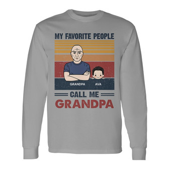 Retro Favorite People Call Me Grandpa Custom Long Sleeve Shirt - Gift - Thegiftio UK