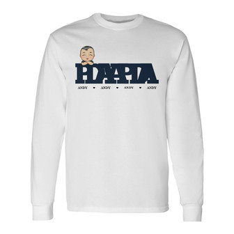 Retro Papa Personalized Long Sleeve Shirt - Birthday Gift for Dad - Thegiftio UK