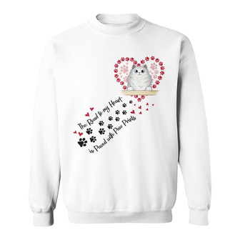 Road To My Heart Fluffy Cats Custom Sweatshirt - Gift for Cats - Thegiftio UK