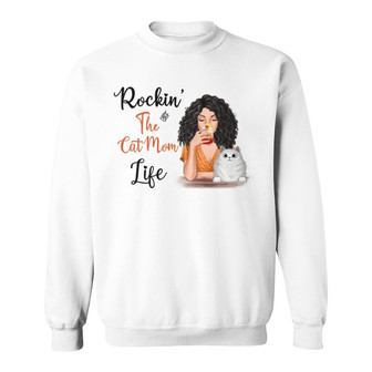 Rockin' Cat Mom Life Cocktail Girl Custom Sweatshirt - Thegiftio UK