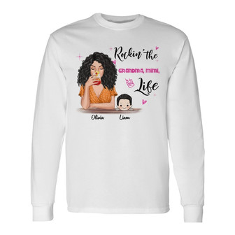 Rockin' Grandma Life Personalized Long Sleeve Shirt - Gift for Grandma - Thegiftio UK