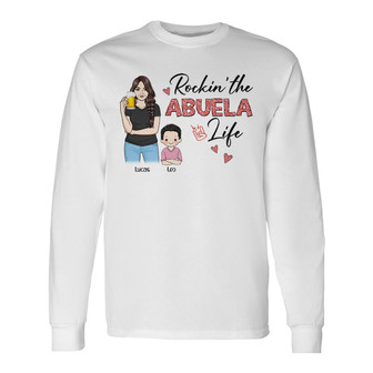 Rockin' Mom Grandma Life Woman & Kid Custom Long Sleeve Shirt - Gift - Thegiftio UK