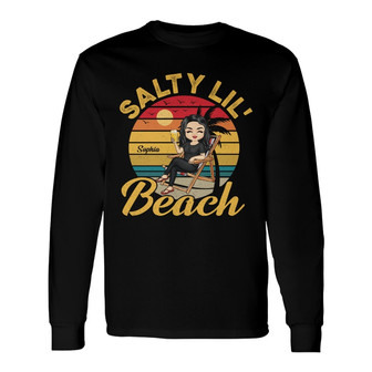 Salty Lil Beach Chibi Girl Custom Long Sleeve Shirt - Gift for Women - Thegiftio UK