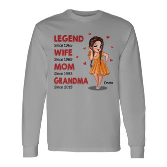 Sassy Woman Legend Wife Mom Grandma Custom Long Sleeve Shirt - Gift - Thegiftio UK