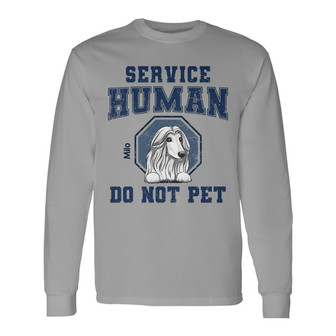 Service Human Peeking Dog Custom Long Sleeve Shirt - Dog Lovers Gift - Thegiftio UK