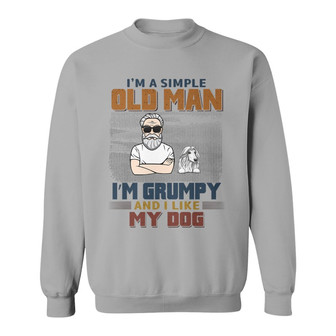 Simple Old Man Like Dogs Custom Sweatshirt - Dog Lovers Gift - Thegiftio UK