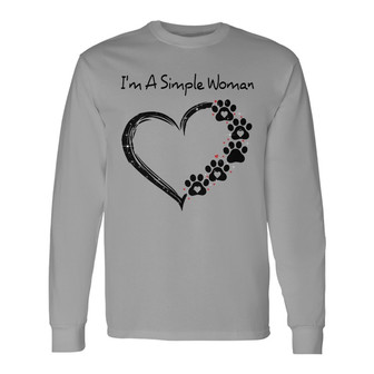 Simple Woman Dog Paw Personalized Long Sleeve Shirt - Gift for Dog Mom - Thegiftio UK