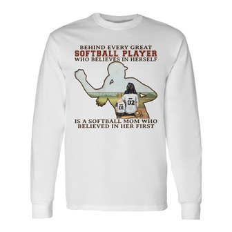 Softball Mom Behind Every Softball Player Custom Long Sleeve Shirt - Thegiftio UK