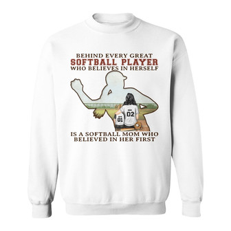 Softball Mom Behind Every Softball Player Custom Sweatshirt - Thegiftio UK
