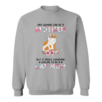 Special Cat Mom Sitting Cat Cartoon Custom Sweatshirt - Thegiftio UK