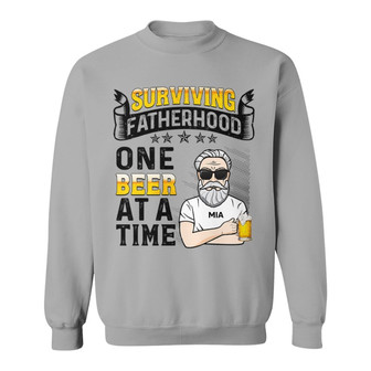 Surviving Fatherhood Beer Custom Sweatshirt - Gift for Dad - Thegiftio UK