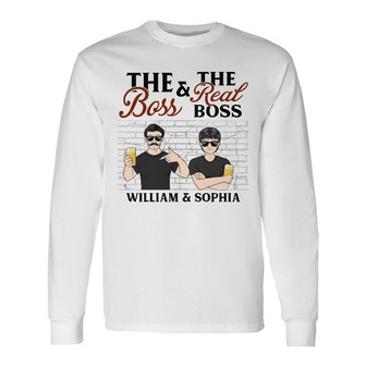 The Boss And The Real Boss Custom Long Sleeve Shirt - Gift for Couples - Thegiftio UK