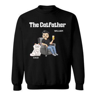 The Cat Father Personalized Sweatshirt - Gift for Cat Dad - Thegiftio UK