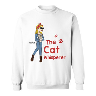The Cat Whisperer Stick Lady Custom Sweatshirt - Gift for Cats - Thegiftio UK