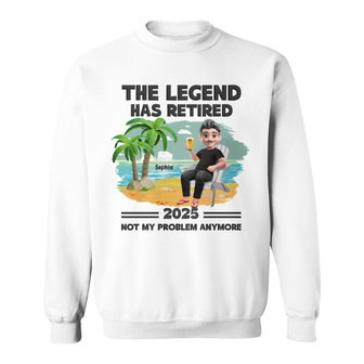 The Legend Has Retired Vintage Cartoon Custom Sweatshirt - Thegiftio UK