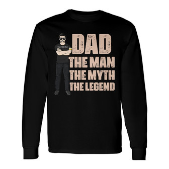 The Man The Myth The Legend Custom Long Sleeve Shirt - Gift for Family - Thegiftio UK