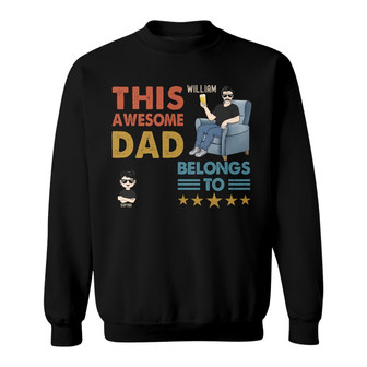 This Awesome Dad Belongs To Custom Sweatshirt - Gift for Dad - Thegiftio UK