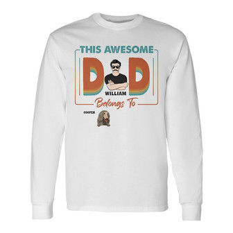 This Awesome Dad Personalized Long Sleeve Shirt - Gift for Dog Dad - Thegiftio UK