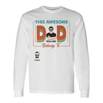 This Awesome Dad Personalized Long Sleeve Shirt - Gift for Father - Thegiftio UK