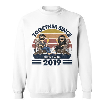 Together Since Chibi Retro Custom Sweatshirt - Gift for Couples - Thegiftio UK